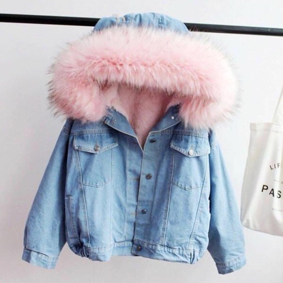 Giubbino jeans ecofur colors