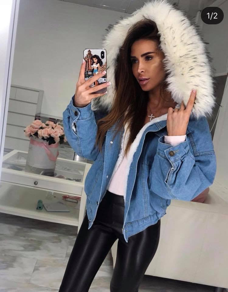 Giubbino jeans ecofur colors