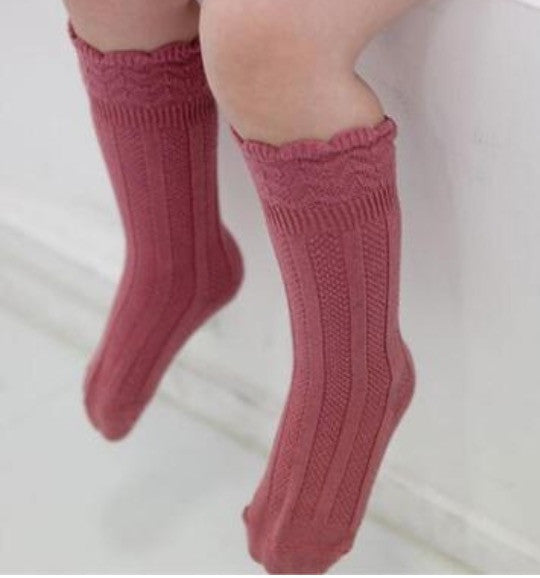 Calzini alti bimba monocolore