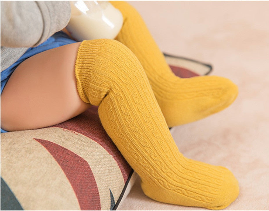 Calzini alti bimba monocolore