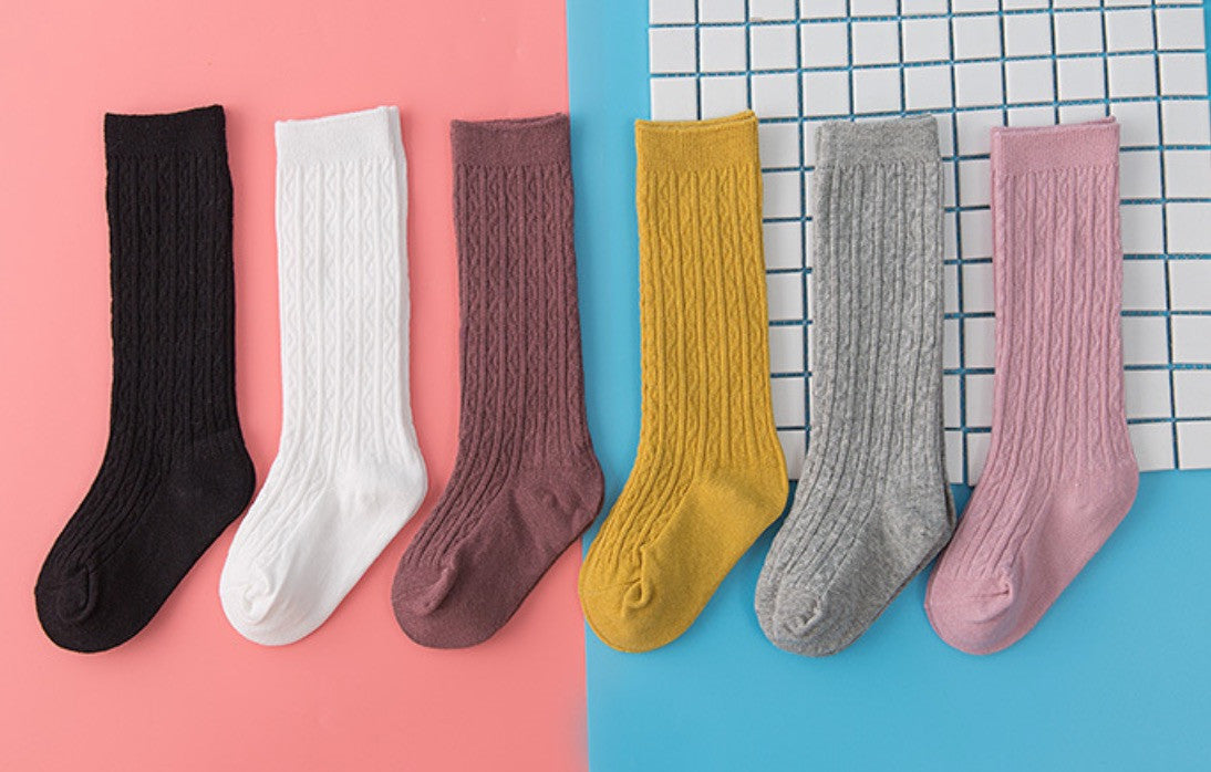 Calzini alti bimba monocolore