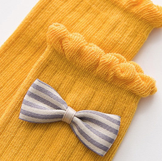 Calzini alti bimba fiocco