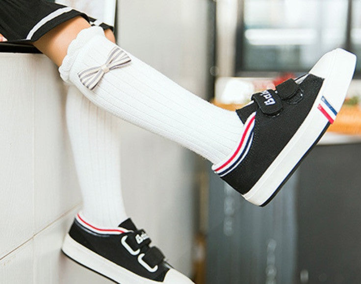 Calzini alti bimba fiocco