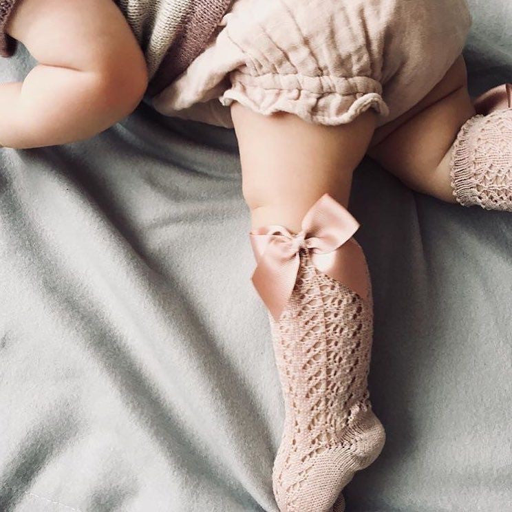 Calzini alti bimba monocolore