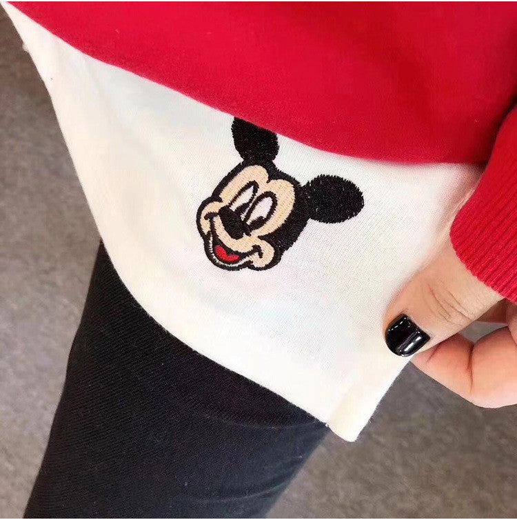 Maglia manica lunga ricami cartoon