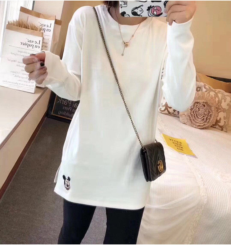 Maglia manica lunga ricami cartoon