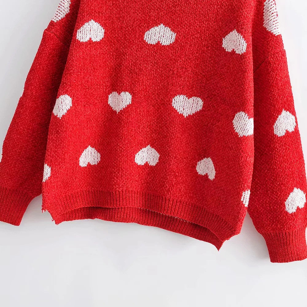 Maglioncino cuori rossi