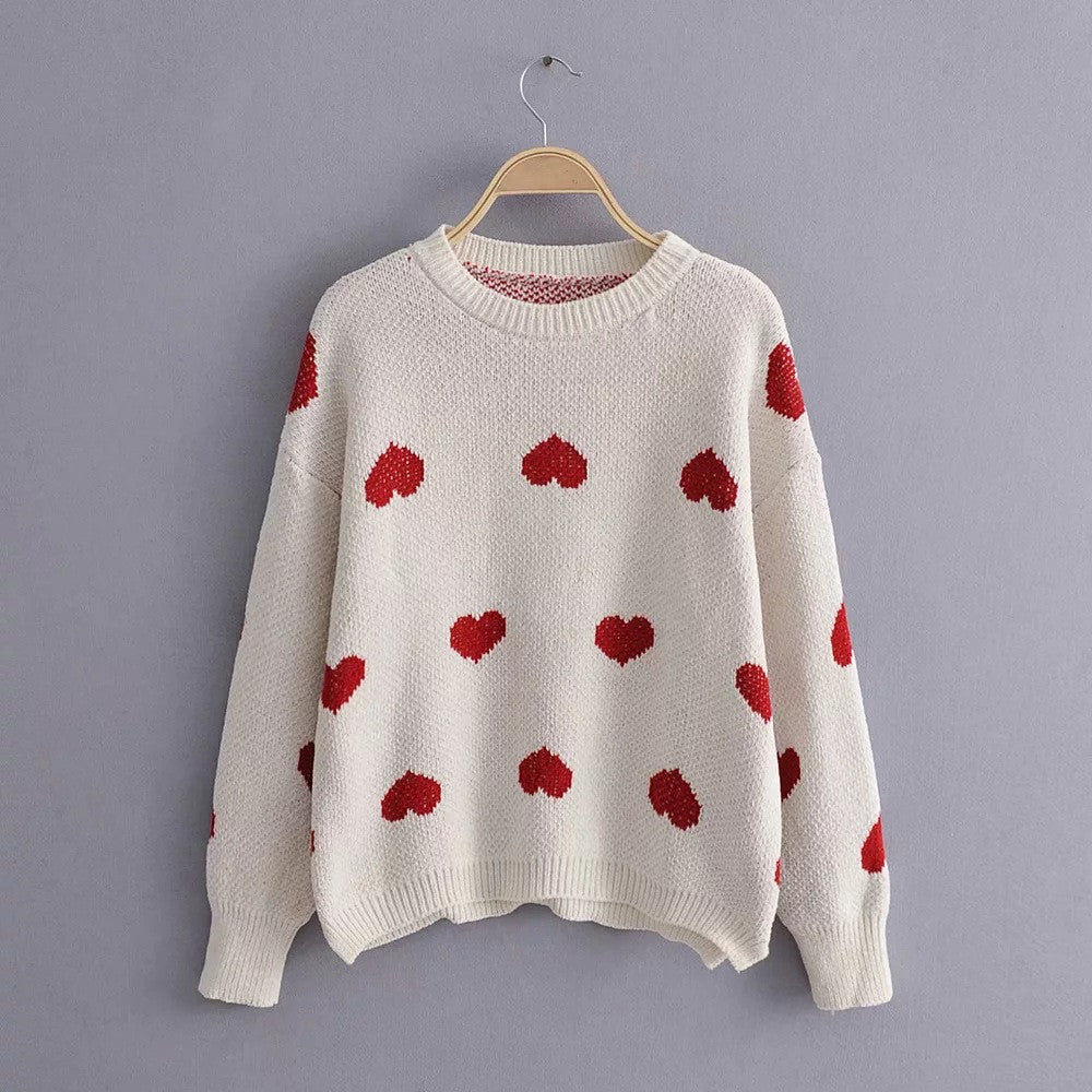 Maglioncino cuori rossi