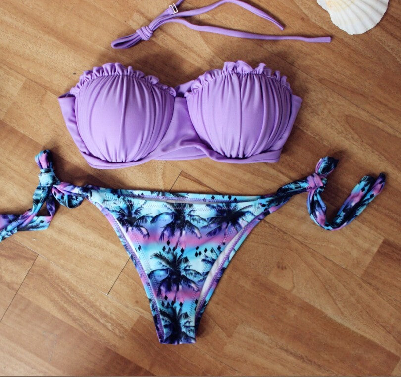 Bikini Palme top viola dettaglio | Dream Shop