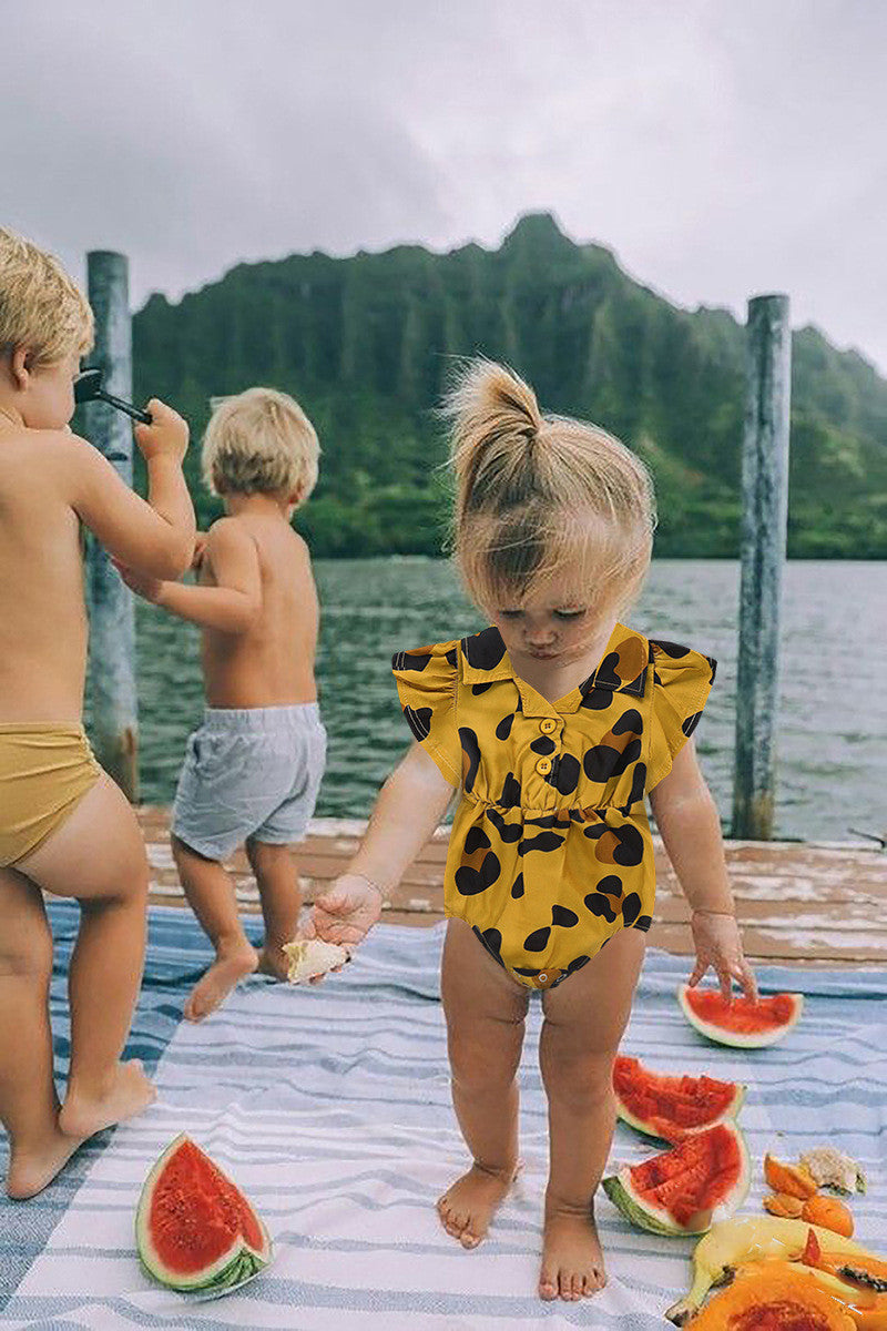 Body scamiciato leopard baby