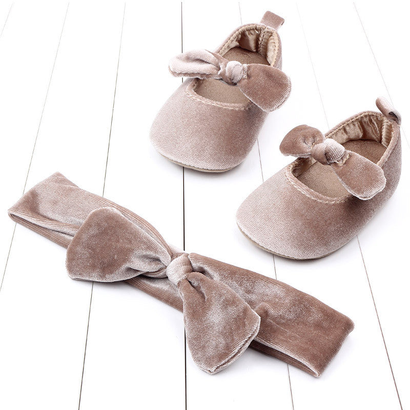 Scarpette e fascia velluto Baby