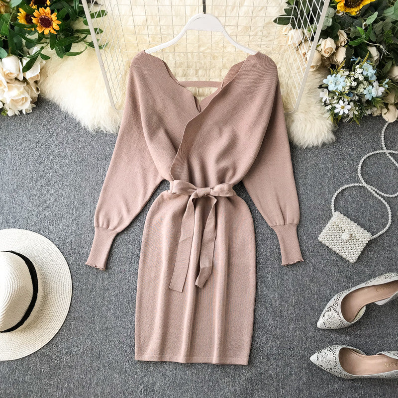 Dress in maglia bicolore