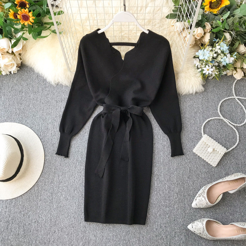 Dress in maglia bicolore