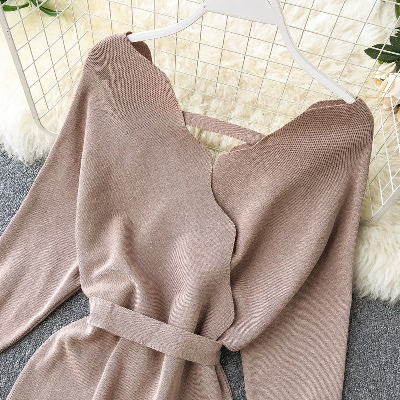 Dress in maglia bicolore