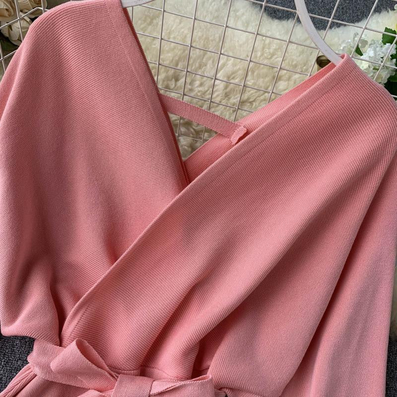 Dress in maglia bicolore