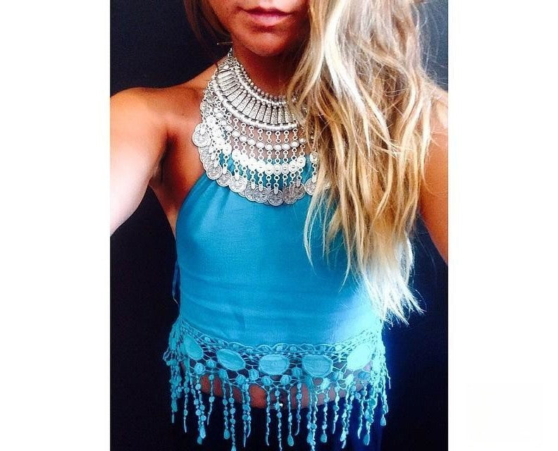 Collana Gipsy Warrior Long Argento vista laterale | Dream Shop