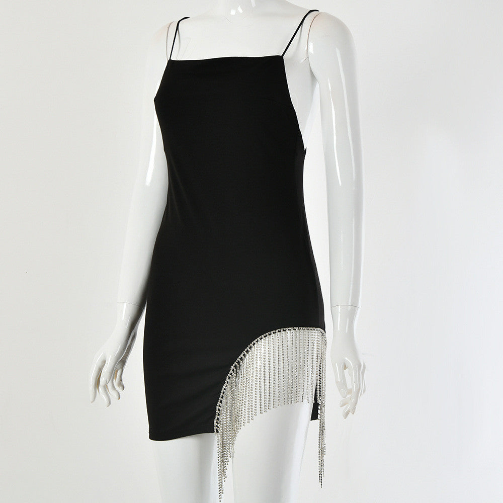 Abito tubino strass chain