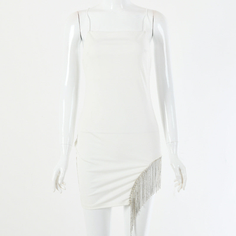 Abito tubino strass chain