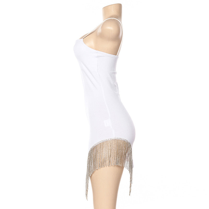 Abito tubino strass chain