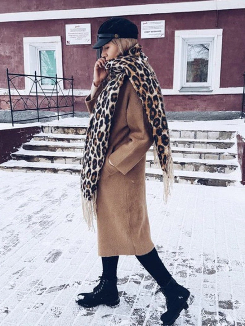 Maxi sciarpa leopard