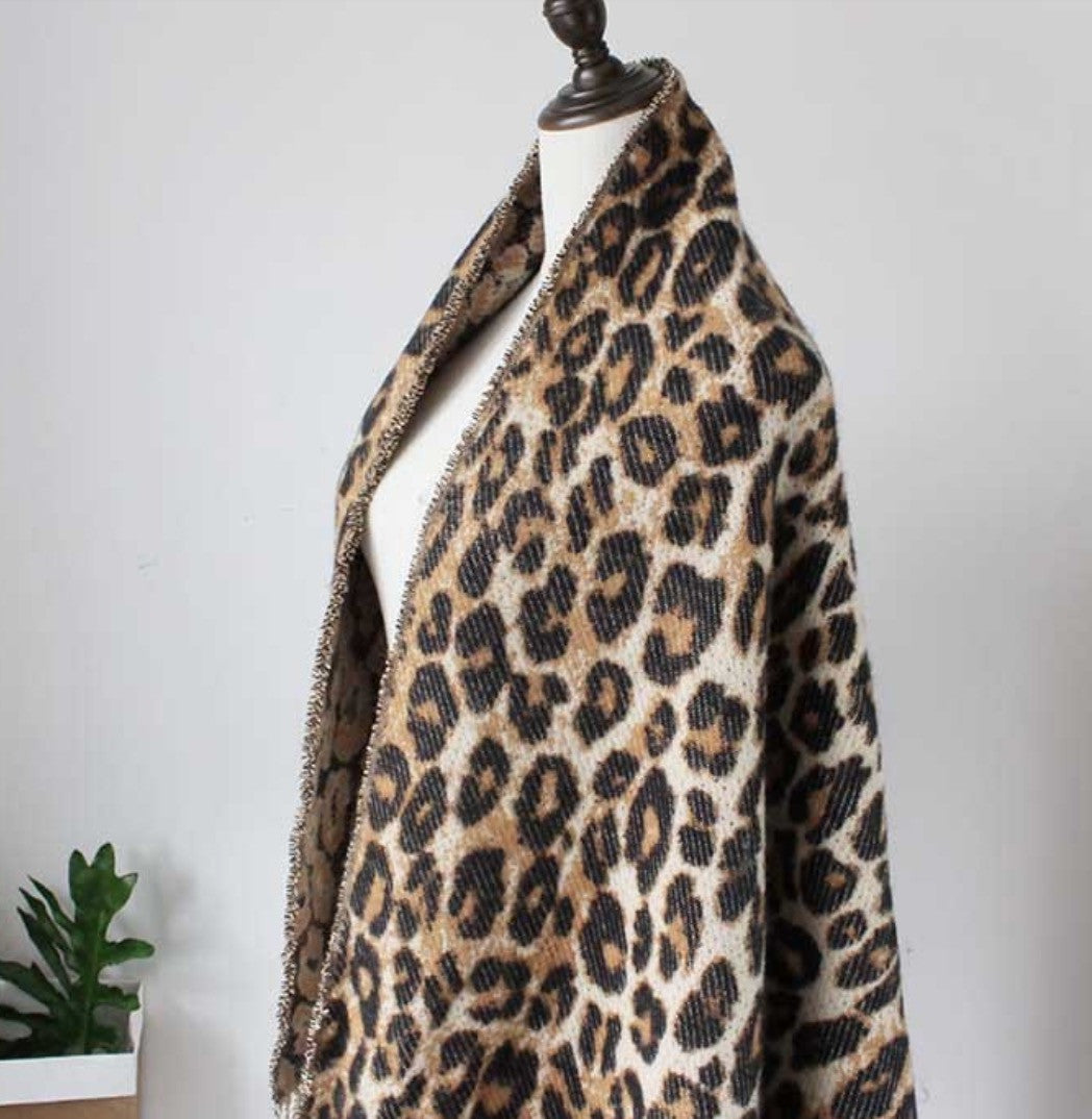 Maxi sciarpa leopard