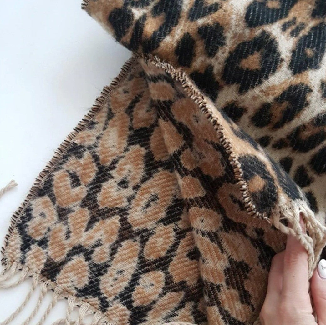 Maxi sciarpa leopard