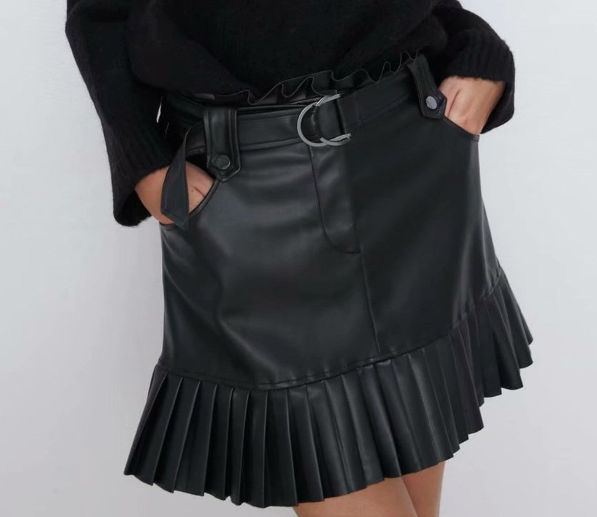 Gonna ecopelle plisse Irina