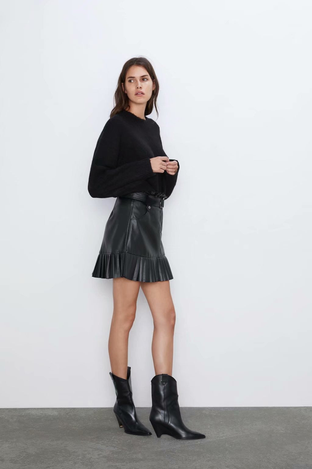 Gonna ecopelle plisse Irina