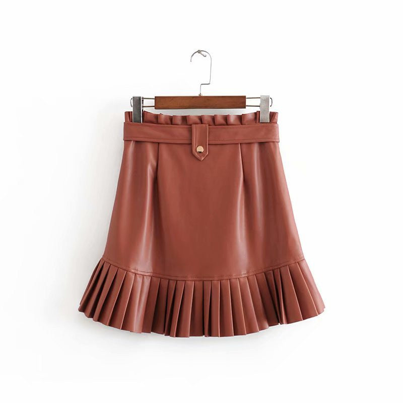 Gonna ecopelle plisse Irina