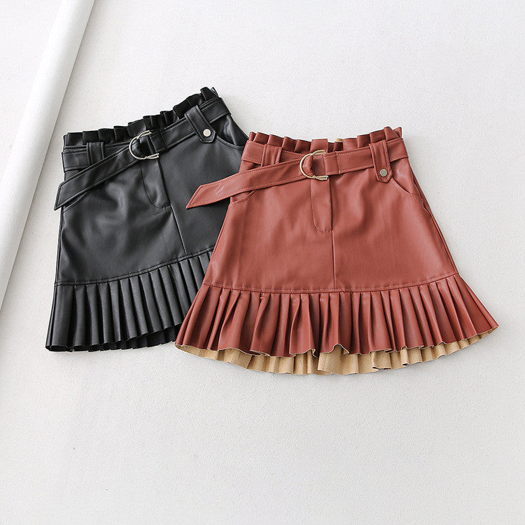 Gonna ecopelle plisse Irina