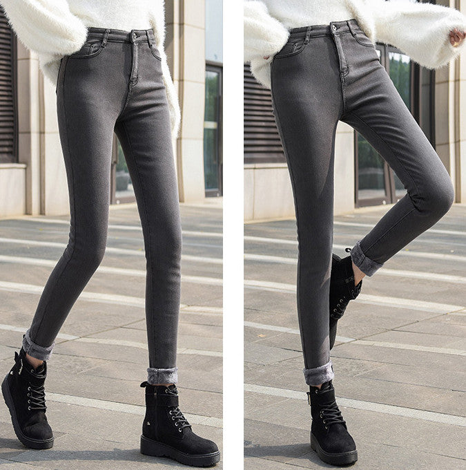 Jeans imbottiti con pelo