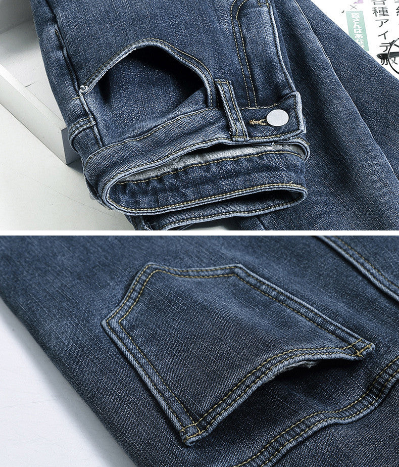 Jeans imbottiti con pelo