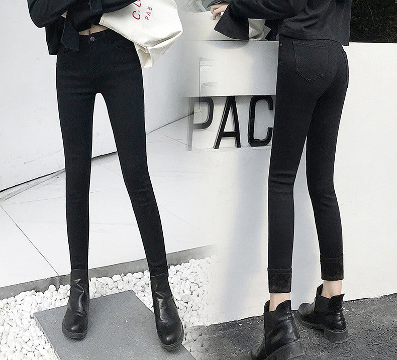 Jeans imbottiti con pelo