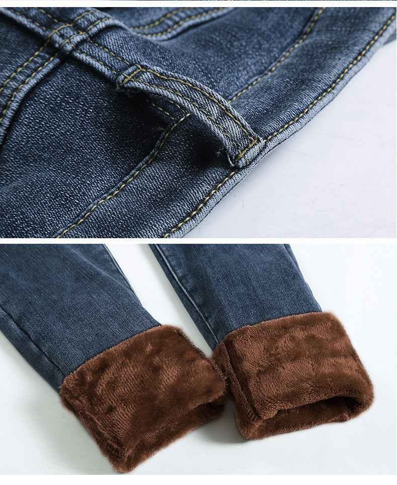 Jeans imbottiti con pelo