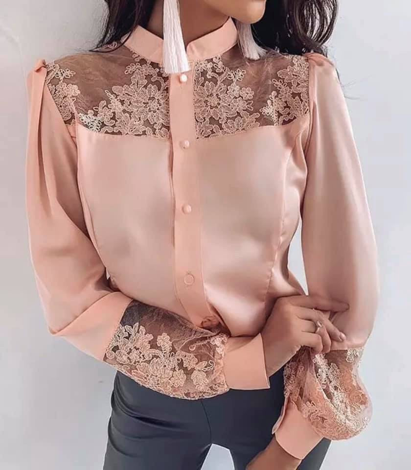 Camicia pizzo e raso Baina