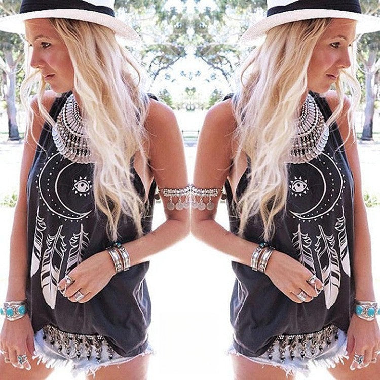 Collana Gipsy Warrior Short indossata su modella — Dream Shop