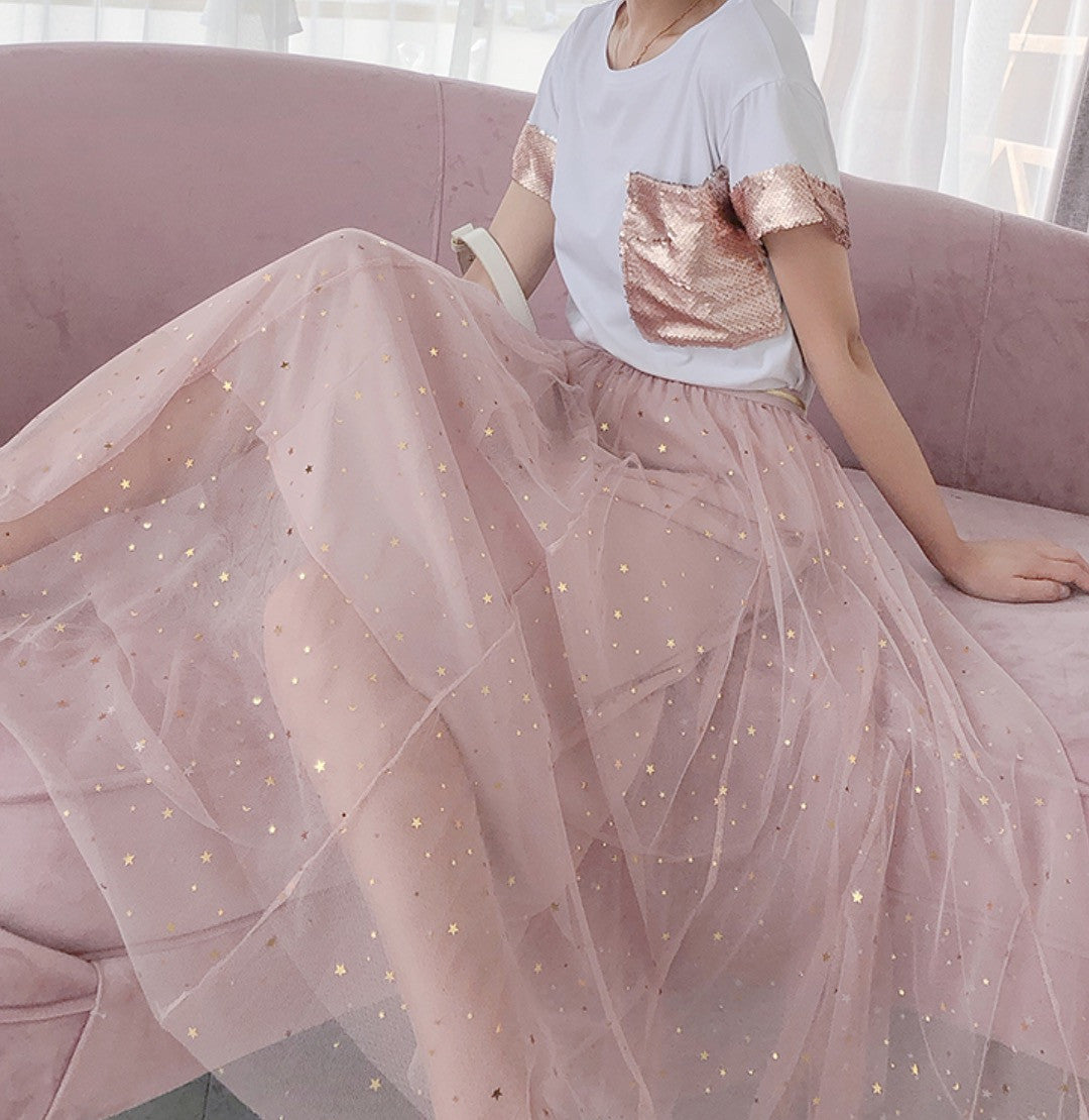 Completo pailettes rosa Wanda