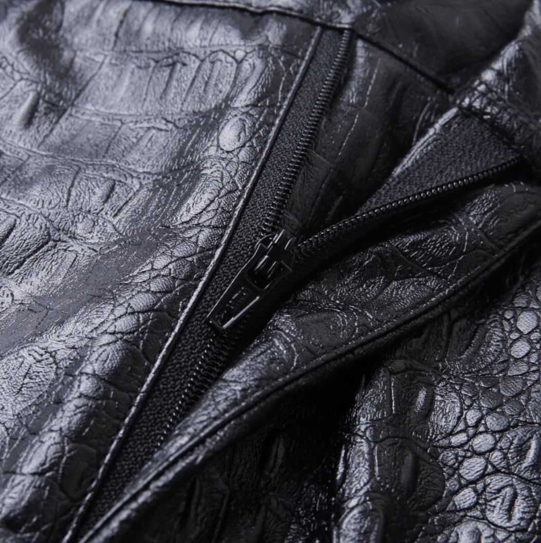 Pantalone effetto coccodrilllo ecopelle