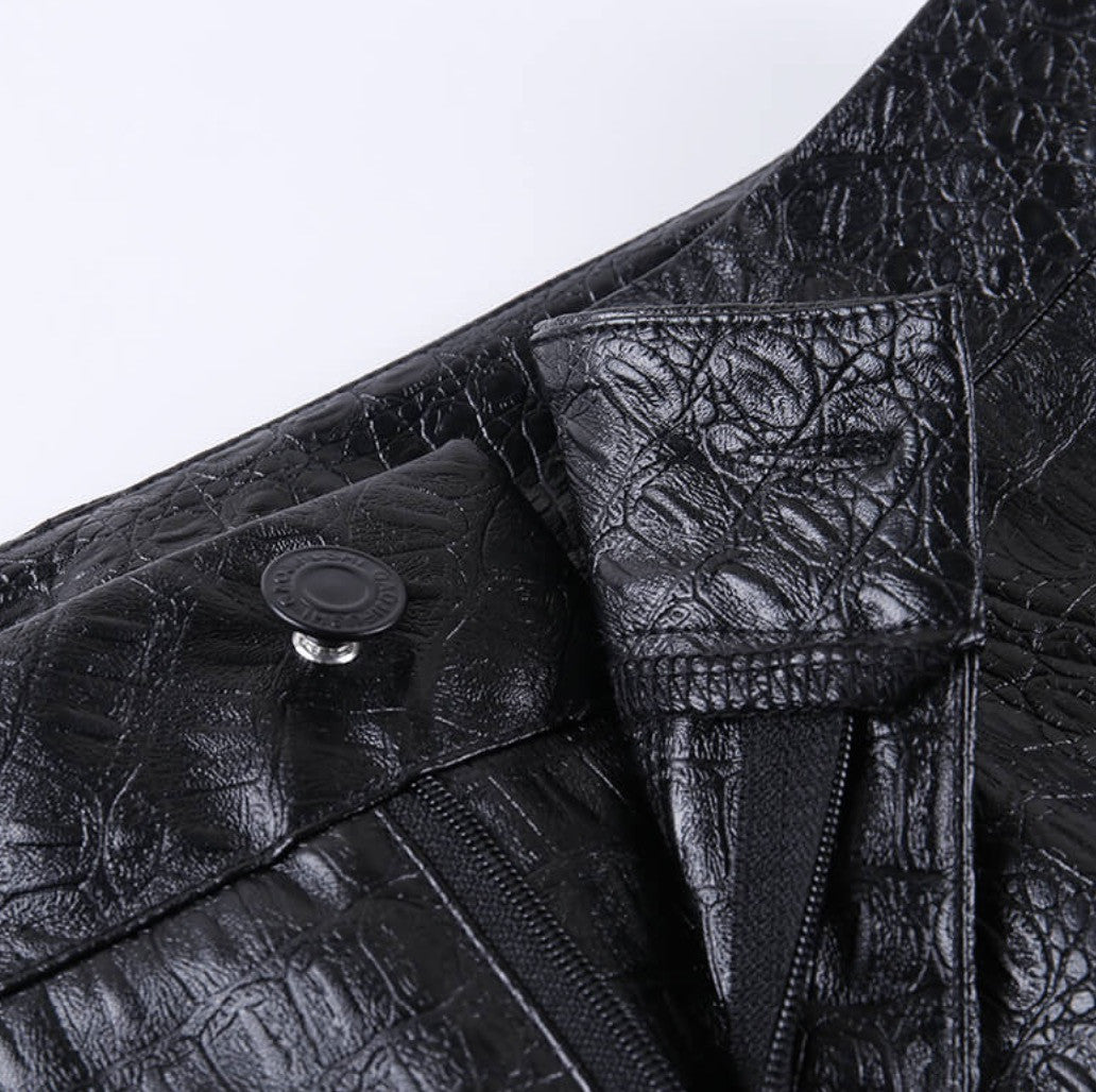 Pantalone effetto coccodrilllo ecopelle
