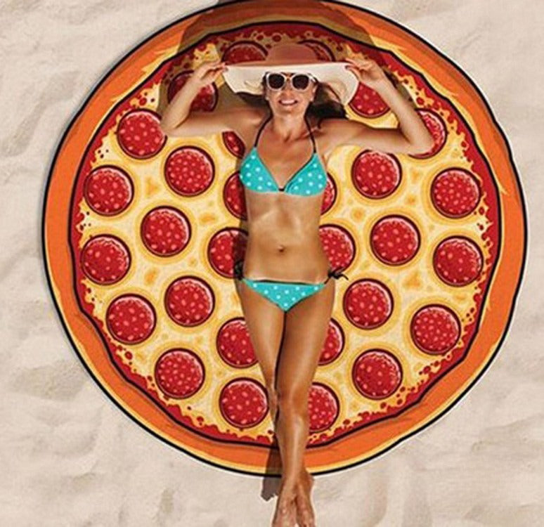 Telo mare Pizza rotondo steso su sfondo grigio | Dream Shop