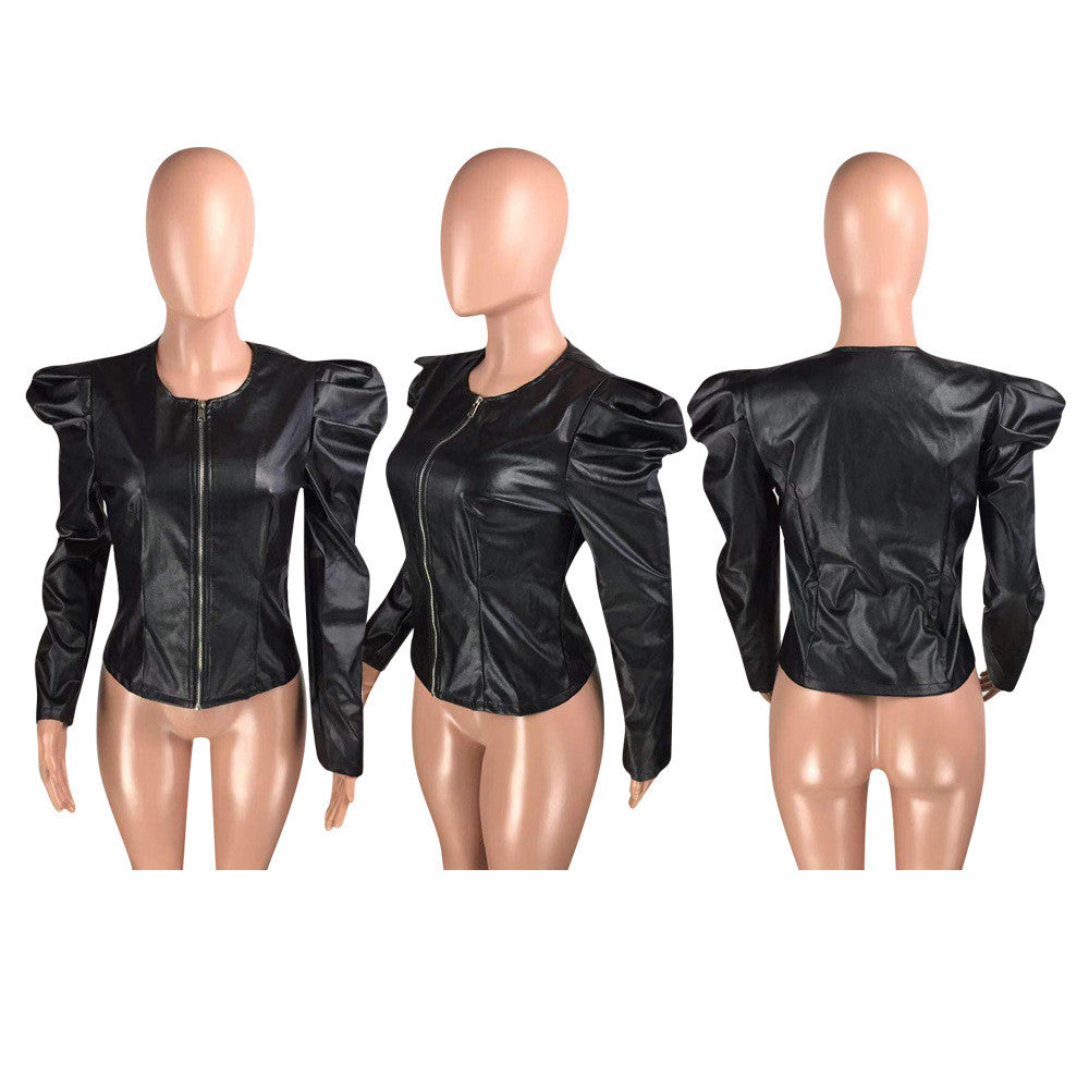 Chiodo ecopelle spalline sbuffo