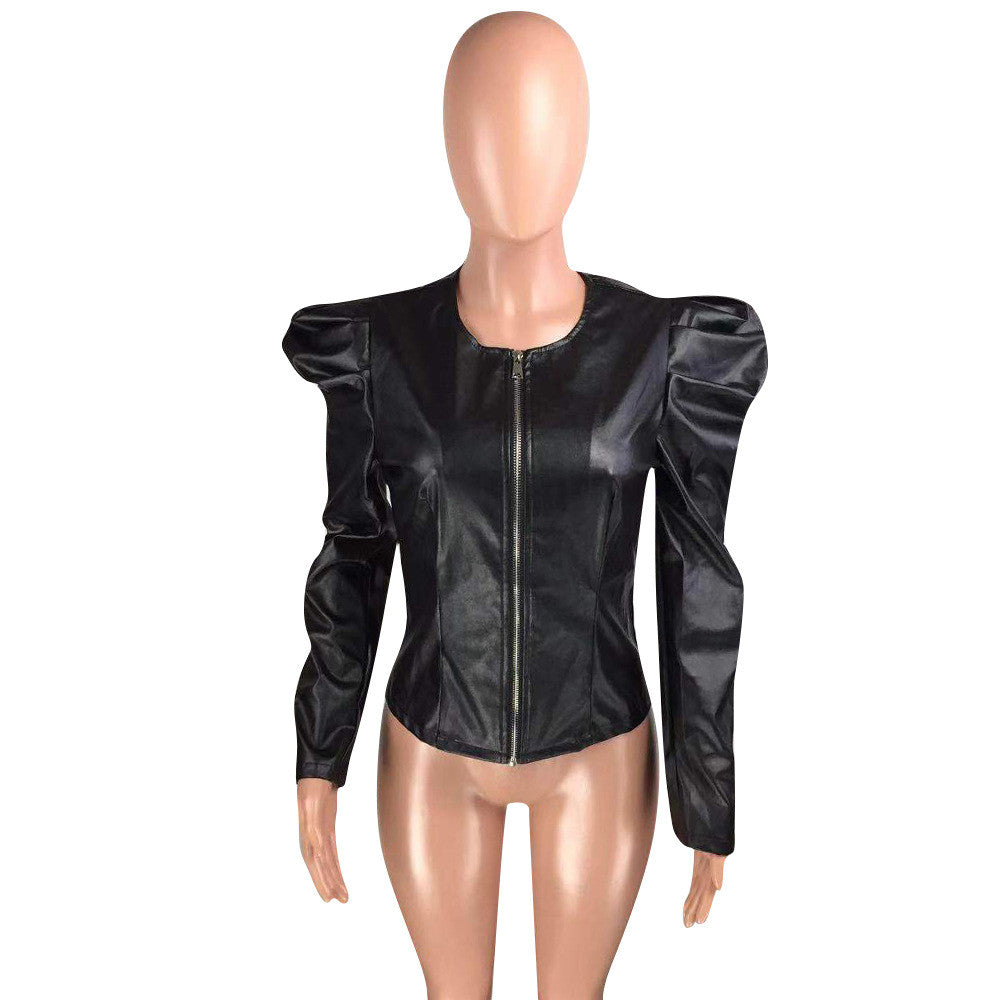 Chiodo ecopelle spalline sbuffo