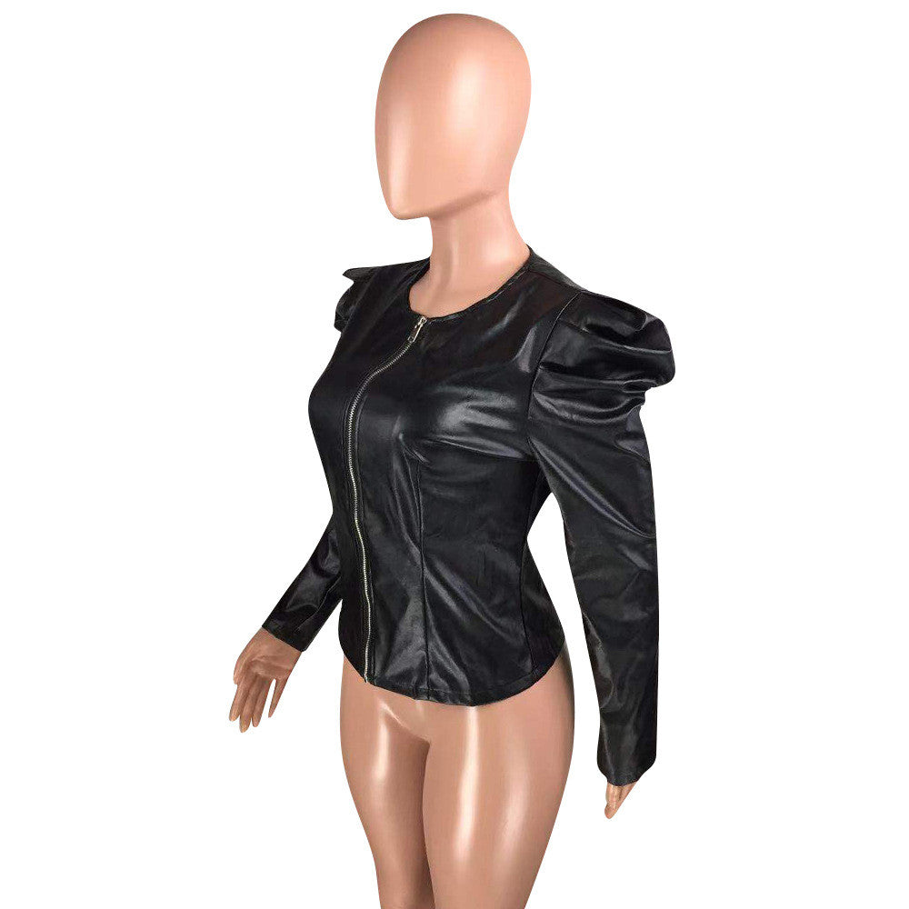 Chiodo ecopelle spalline sbuffo