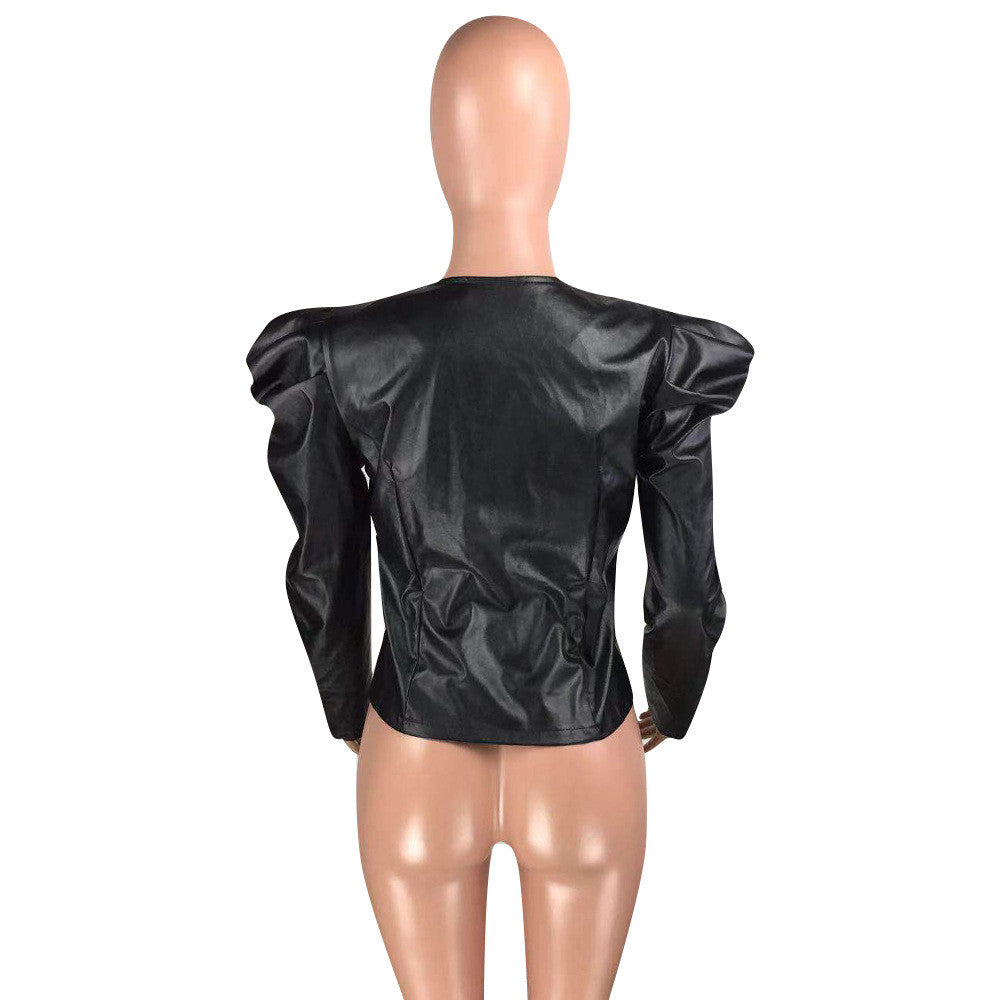 Chiodo ecopelle spalline sbuffo