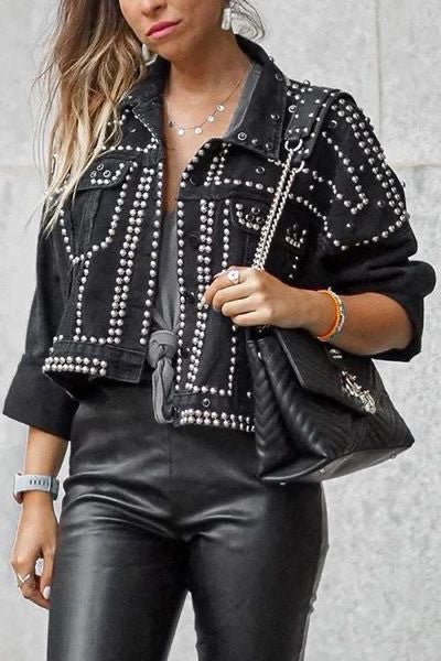 Giacca jeans borchiata Tilde