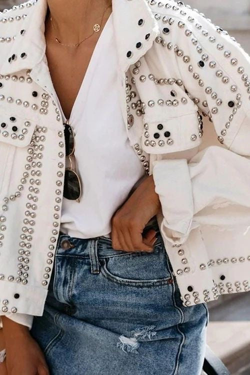 Giacca jeans borchiata Tilde