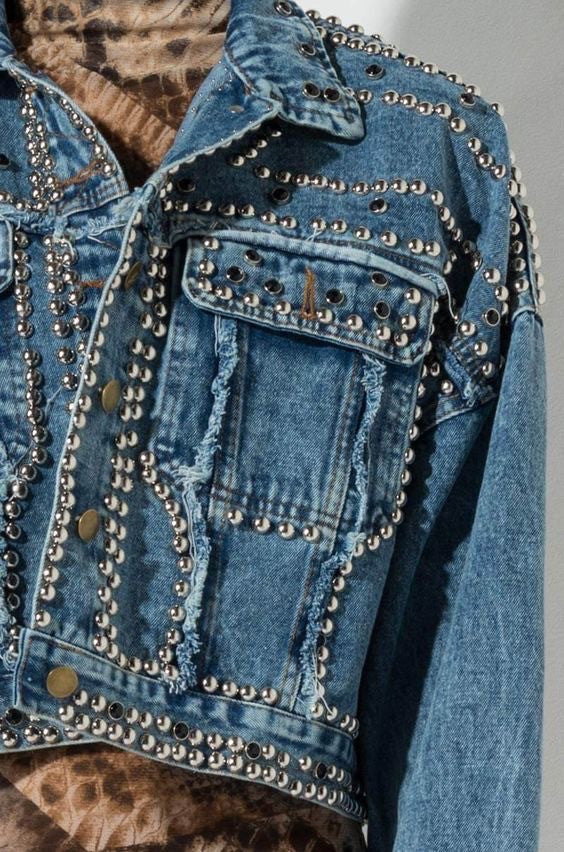 Giacca jeans borchiata Tilde