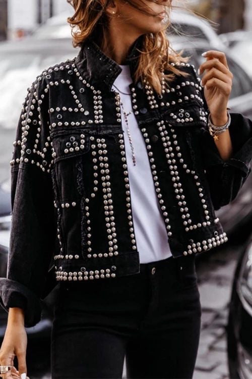 Giacca jeans borchiata Tilde