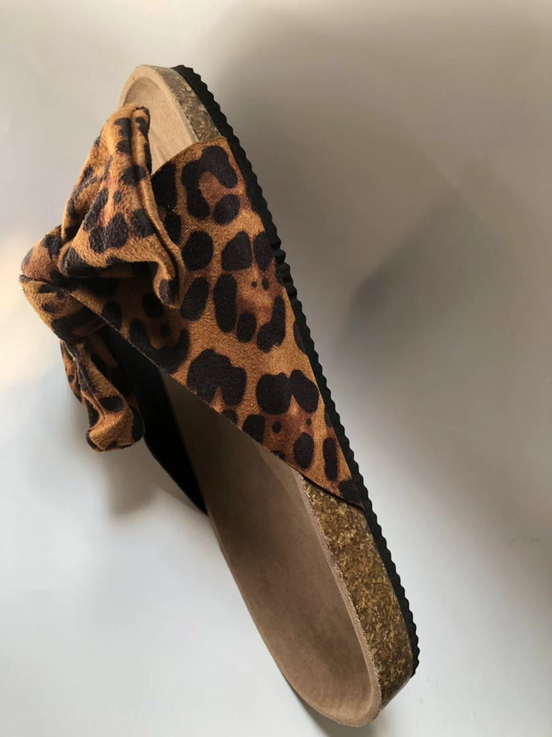 Ciabattine leopard bow