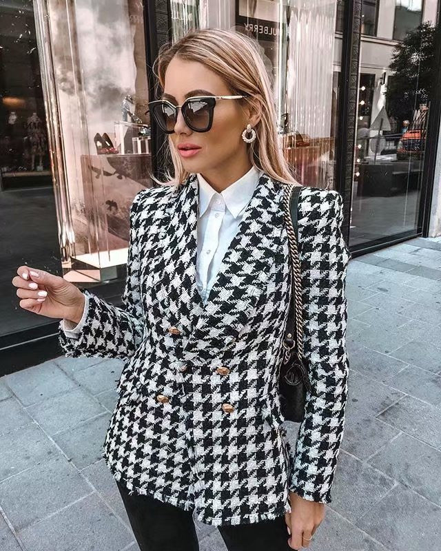 Blazer Pied De Poule